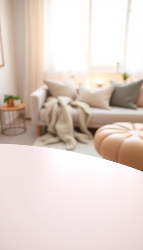 A beautifully arranged light color scale texture, showcasing a gradient of soft pastel tones seamlessly transitioning from pale pinks to gentle blues, creating a calm and inviting atmosphere. In the foreground, a close-up of the texture reveals intricate details and subtle variations that reflect light, enhancing the overall aesthetic. The middle ground features a softly blurred vignette of a chic, minimalist living room adorned with elegant decor items, such as a textured throw blanket and stylish cushions, harmonizing with the color palette. The background exhibits warm, diffused natural lighting filtering through sheer curtains, creating a cozy ambiance that evokes a sense of tranquility. This Pinterest-style lifestyle photograph embodies the essence of modern home decor as envisioned by CozyTrendHub. A beautifully arranged light color scale texture, showcasing a gradient of soft pastel tones seamlessly transitioning from pale pinks to gentle blues, creating a calm and inviting atmosphere. In the foreground, a close-up of the texture reveals intricate details and subtle variations that reflect light, enhancing the overall aesthetic. The middle ground features a softly blurred vignette of a chic, minimalist living room adorned with elegant decor items, such as a textured throw blanket and stylish cushions, harmonizing with the color palette. The background exhibits warm, diffused natural lighting filtering through sheer curtains, creating a cozy ambiance that evokes a sense of tranquility. This Pinterest-style lifestyle photograph embodies the essence of modern home decor as envisioned by CozyTrendHub.