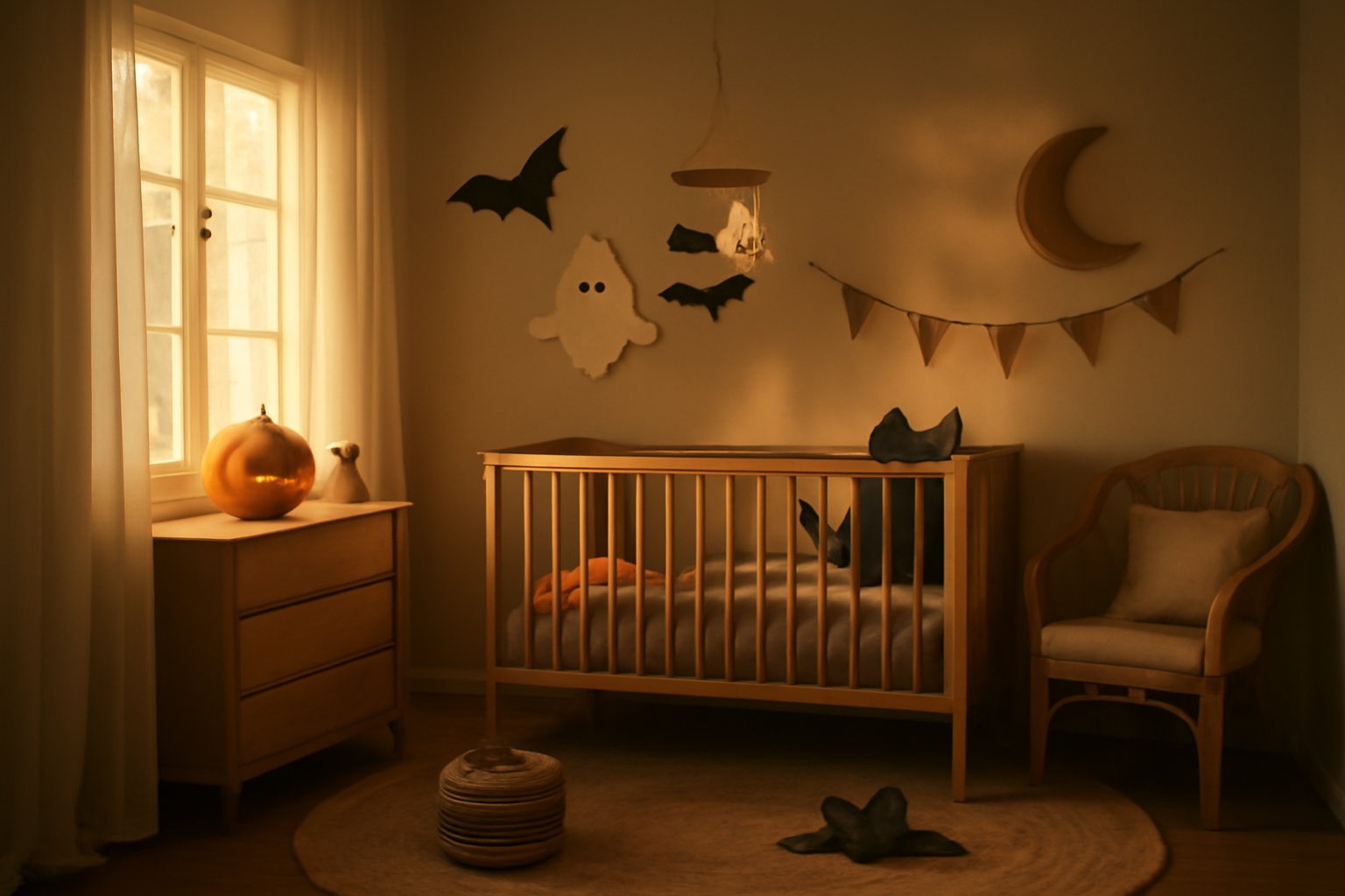 So gestaltest du ein gruseliges Babyzimmer für Halloween