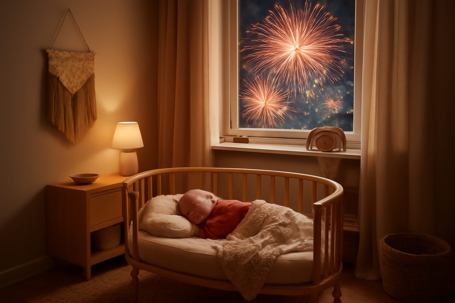 Baby Einschlafen trotz Feuerwerk Tipps — so geht es richtig