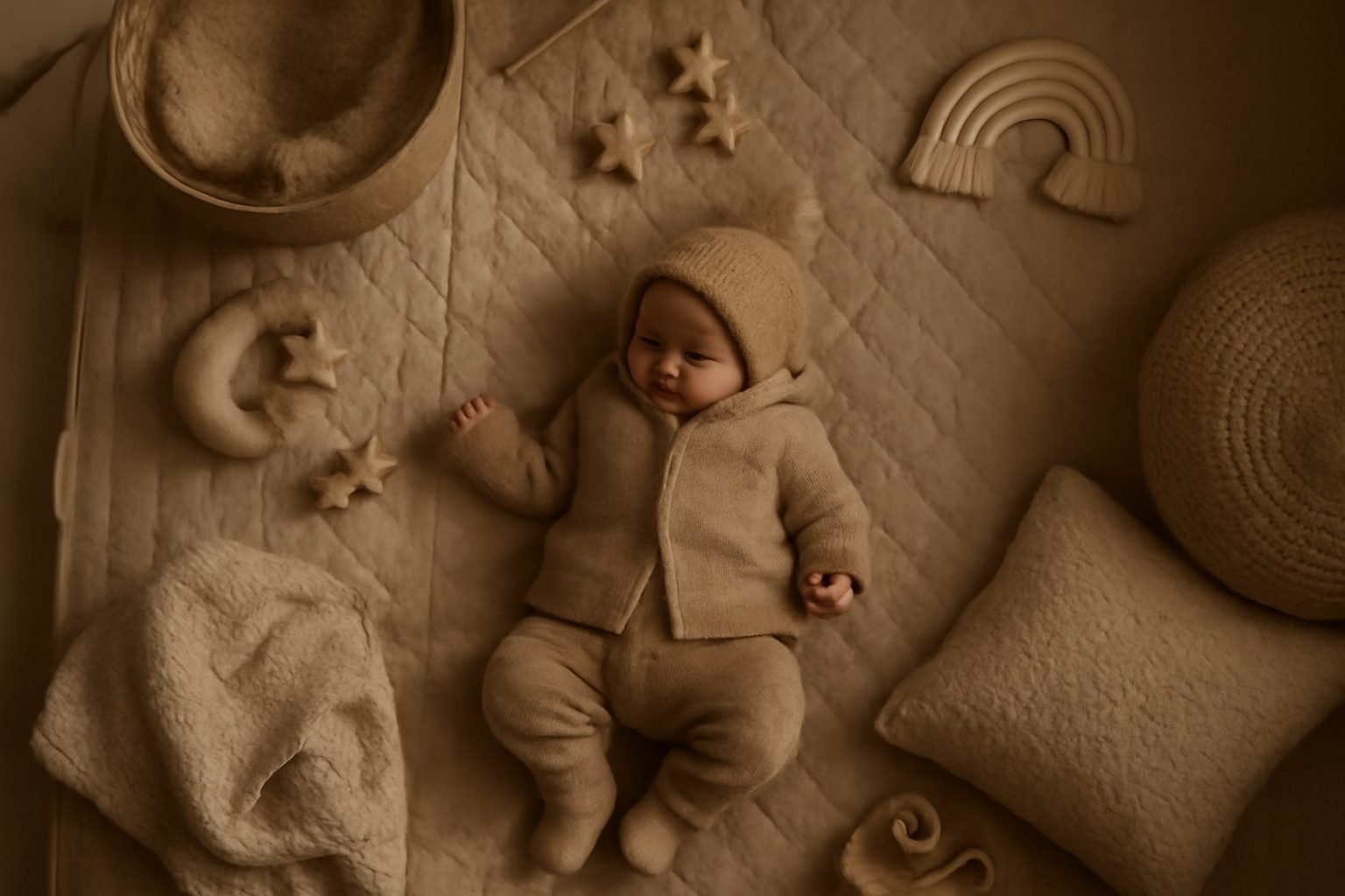Baby Winter Spaziergang nach Geburt