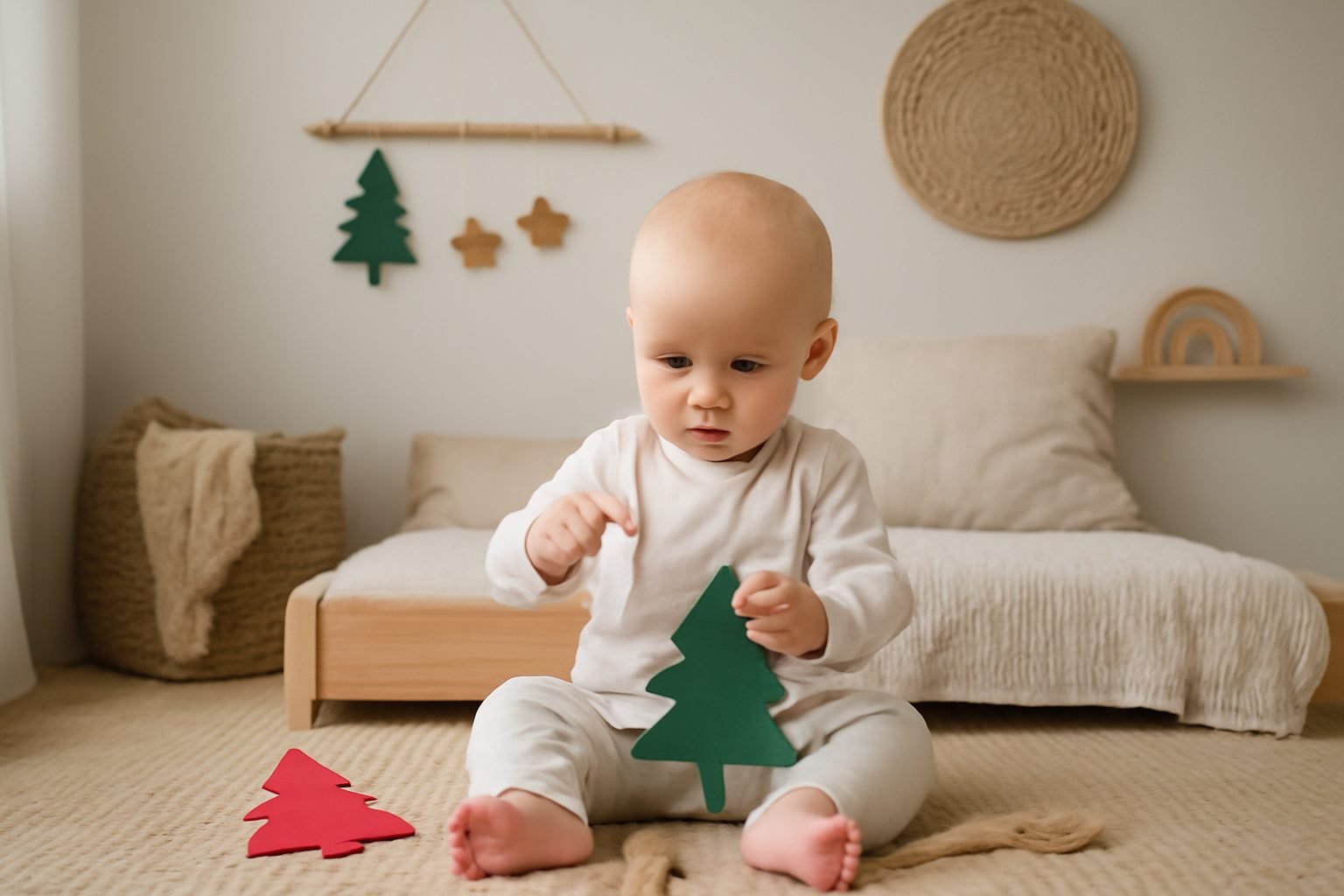 DIY Weihnachten basteln mit Baby — der Weg zum Ergebnis