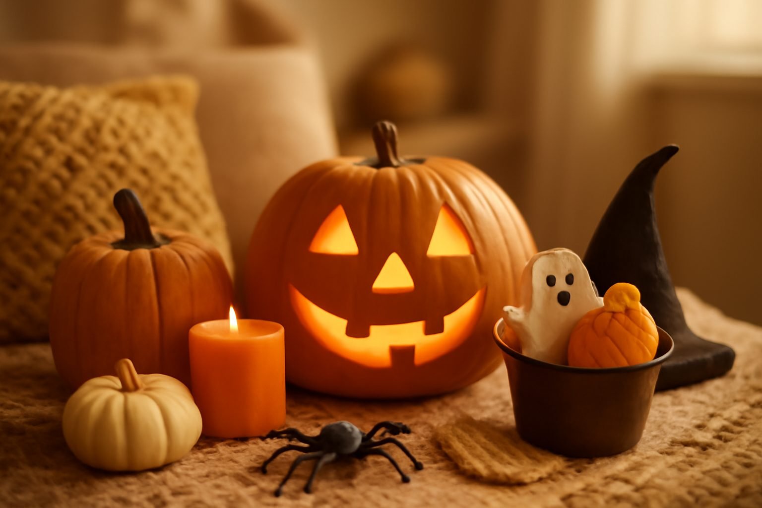 Halloween basteln mit Kleinkindern ohne Vorkenntnisse