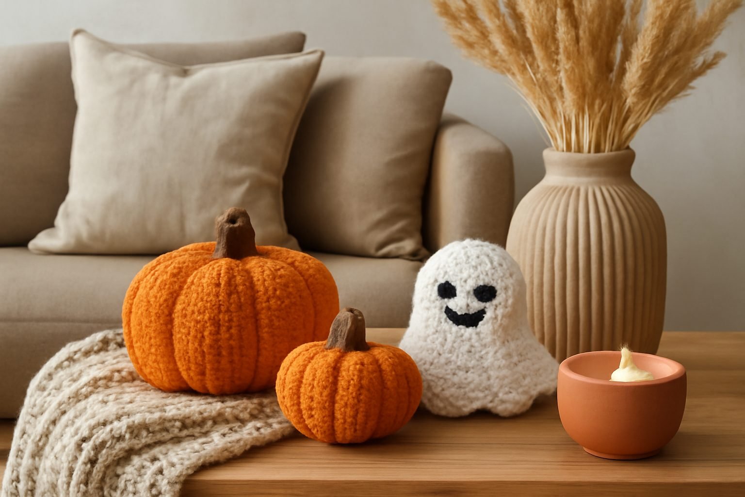 Halloween Deko häkeln fürs Babyzimmer — der Weg zum Ergebnis