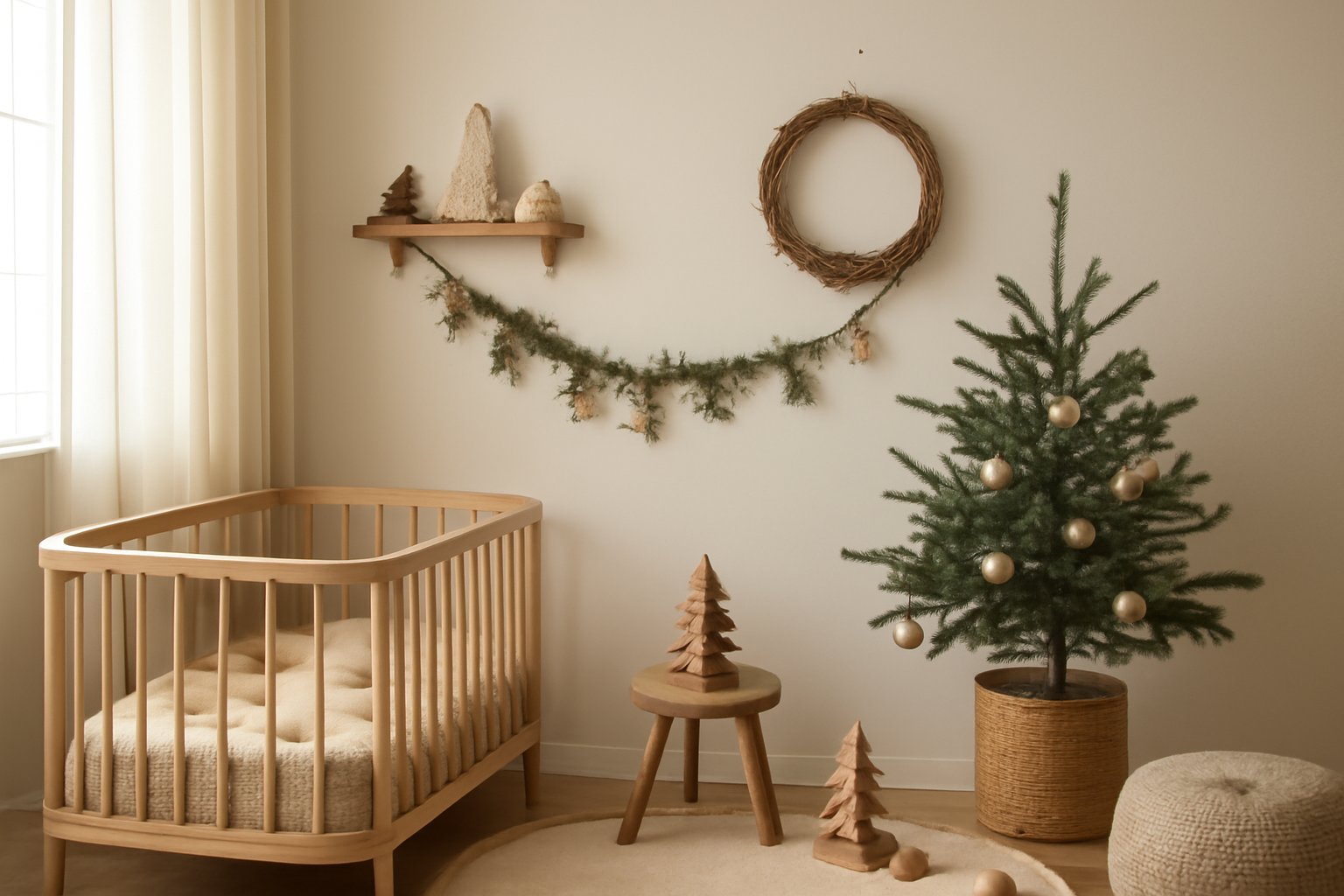 So gestaltest du eine natürliche Weihnachtsdeko im Babyzimmer