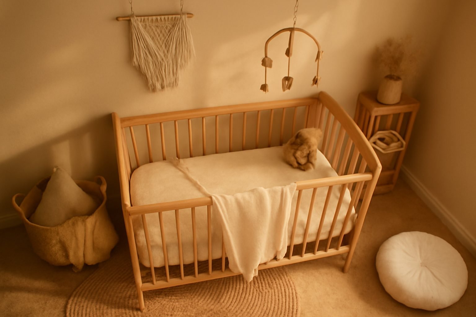 Skandinavisches Babybett aus Holz