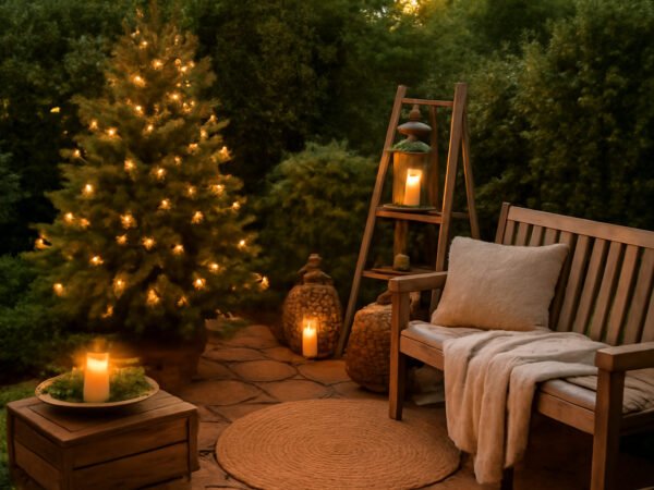 Weihnachtsdekoration Ideen draußen mit Baby