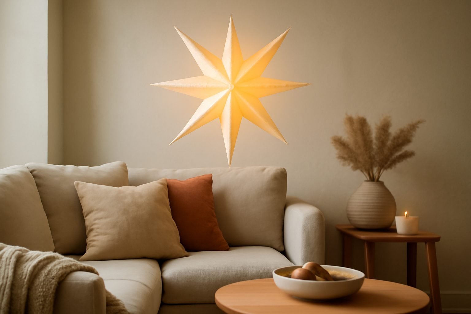 Weihnachtsstern basteln einfach mit Baby in 6 Schritten
