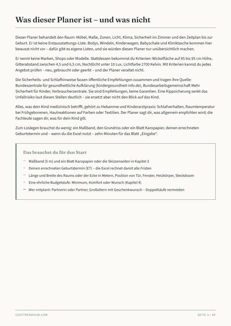 Der Babyzimmer-Planer – Raum, Budget, Sicherheit, Zeitplan – Vorschau Seite 4